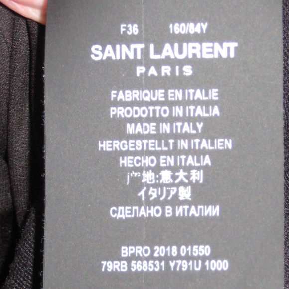 60s Style Black Wool Saint Laurent Mini Dress with Crystal Detail 36FR - Picture 8 of 9